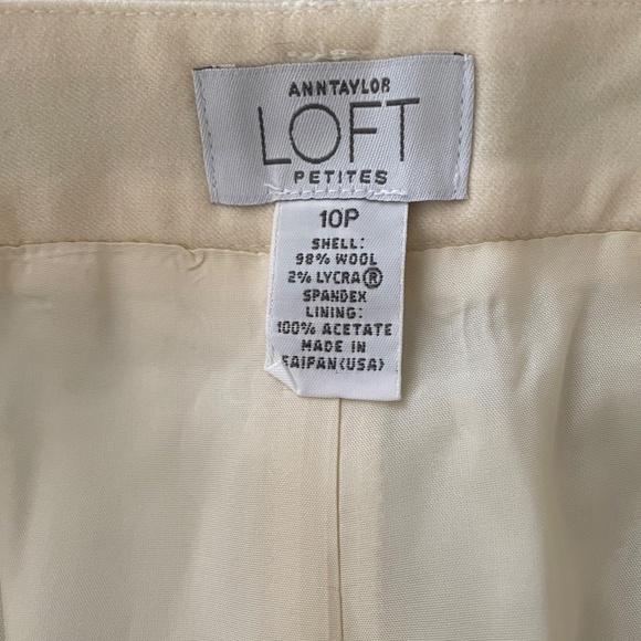 Cream wool blend lined pant - Picture 2 of 2